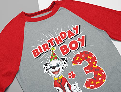 Image of Tstars Paw Patrol Rubble 3rd Birthday Baseball Tee Toddler Boy 3 /4