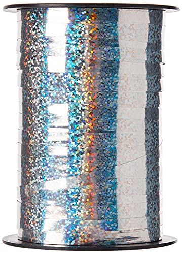 Amscan 991004 Balloon Ribbon 250Yd HOL:Silvr, Silver Holographic - Image 2