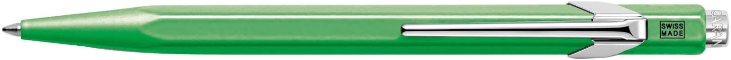 Caran d-Ache 849.230 Clip-on Retractable Ballpoint Pen Blue - Ballpoint Pens (Retractable Ballpoint Pen, Blue, Green, Silver, Aluminium, Hexagonal, 1 Piece)