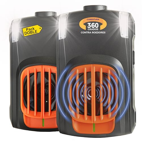 Linen Luxury Ahuyentador Ultrasónico para Coche Protección contra Roedores Ratas Ratones Luz LED Uso Fácil Motor Seguro Compatible con 12V Cable USB Pack 2 Dispositivos Alta Eficiencia