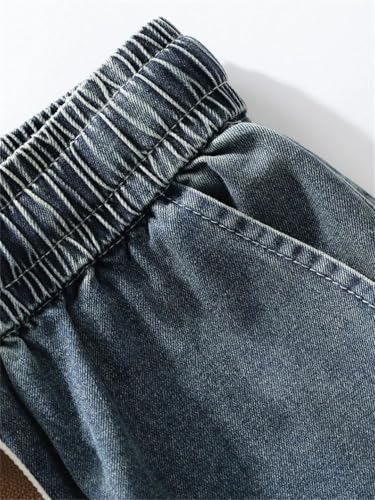 Men's Straight Jeans Multi-Pockets Wide Leg Denim Cargo Pants Lightweight Trousers2