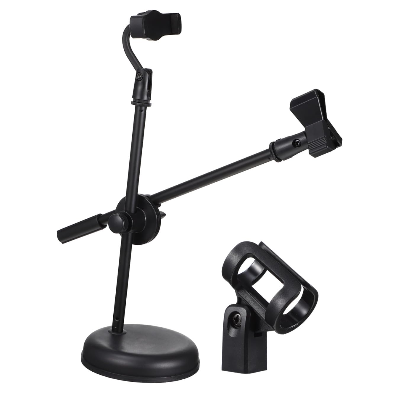 Ipetboom Soporte de Micrófono Ajustable de Escritorio Soporte para Teléfono Móvil para Estudios de Grabación Streaming y Conferencias
