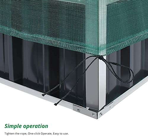 King Bird 68"X36"X34.6" Raised Garden Bed With Garden Anti Bird Protection Netting Structure Galvanized Steel Metal Planter Kit Box With 8Pcs T-Type Tags & 2 Pairs Of Gloves Dark Grey #TOP5