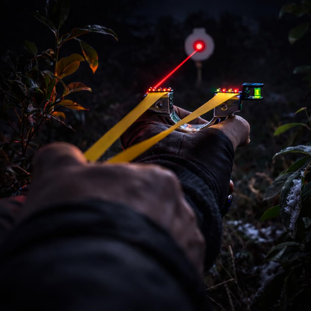 Profi Schleuder mit Zubehör – Slingshot Set mit Tonkugeln, Holzgriff, Wasserwaage, Ersatzgummi und Schild & Tragetasche – Hochwertige Zwille für Outdoor, Sport, Training & Survival