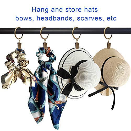 image for AMZSEVEN 40 Pack Curtain Rings with Clips, Drapery Clips with Rings, D