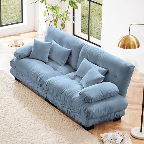 Stylish Cloud Loveseat Sofa, Chenille Tufted Deep Seat Sectional ...