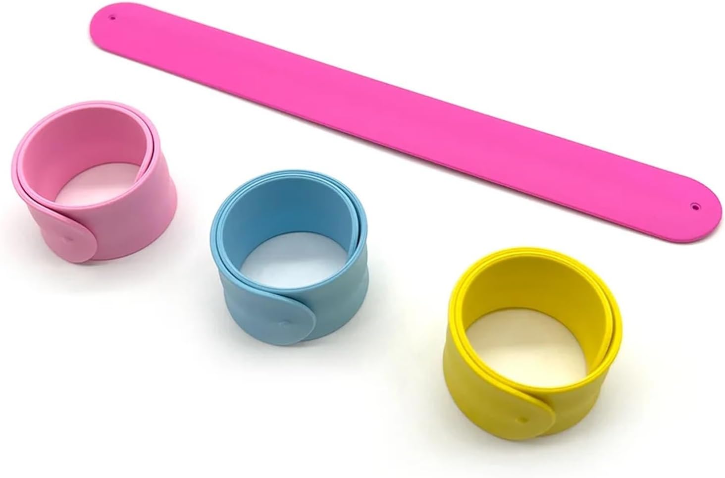 Plastic Wristbands 24 pcs Solid Color Silicone Flexible Wrap Bracelet Girl Boy Bangle Party Holiday Gift Wristband(G)