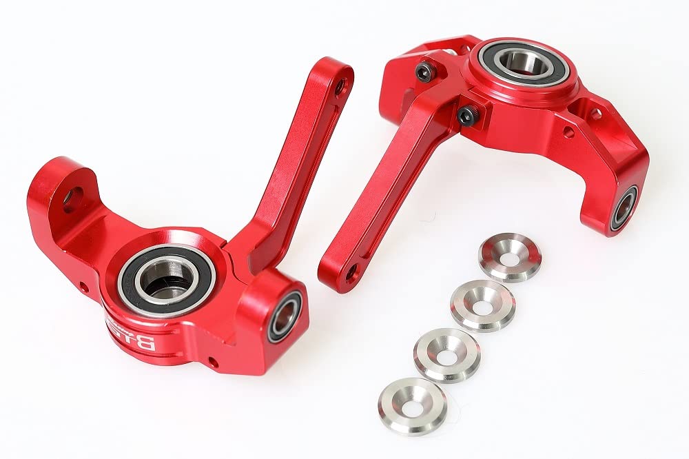 GTBracing RC Car 1/5 LOSI Desert Buggy DBXL,DBXL-E,MTXL Front Steering Hub Spindle Set Upgrade Parts (Red)