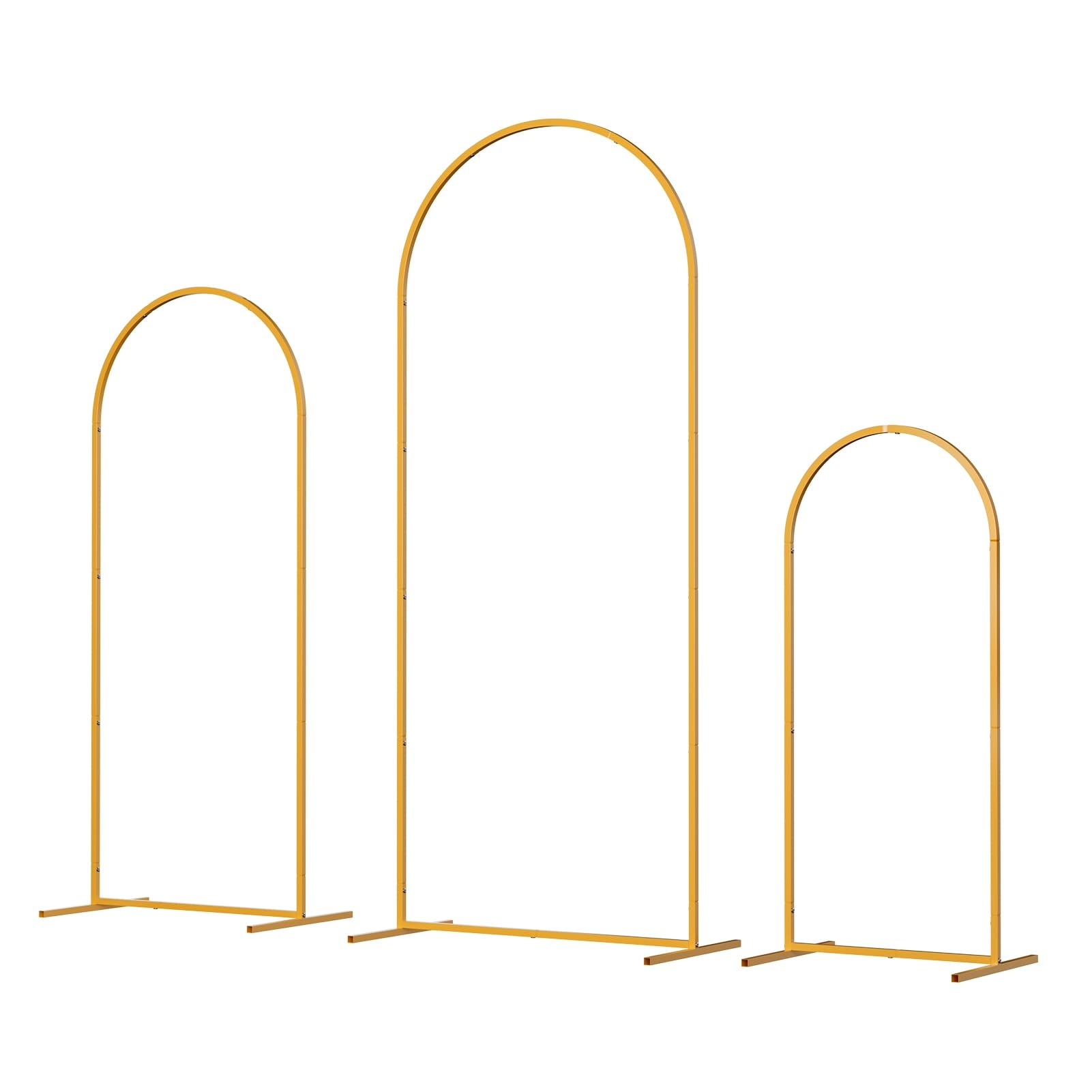 Support d'arche de Mariage, Arche Mariage en Métal Doré Lot de 3 Supports d'Arrière-Plan Cadrés pour Cérémonie, Anniversaire, Baby Shower, Décoration de Fête et Jardin Doré
