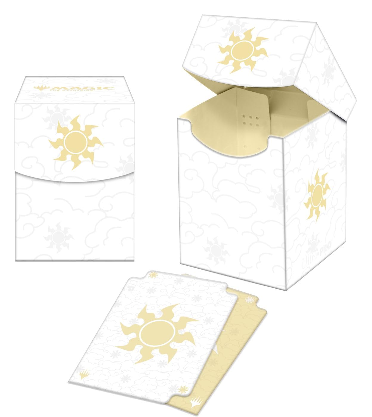 Ultra Pro Card Deck Box - Mana 8, Plains Design, Holds 100 Standard Sized Cards, Archival-Safe, Durable Material, Deck Divider