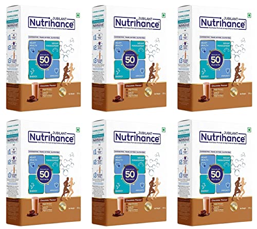 Image of JUBILANT NUTRIHANCE Balanced With 50 Vital Nutrients Powder | Chocolate Flavour | Supports Heart Health Immunity Building Weight Management Energy Booster (200 Gm) X Pack Of 6