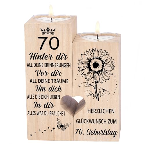 [70° compleanno donna] Siete alla ricerca di un regalo per il 70° compleanno per le donne? Questo portacandele è una buona scelta come regalo per la tua migliore amica, sorella, madre, moglie o collega.