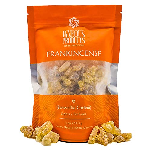 Frankincense Resin by Igneous Products | 100% Organic Frankincense Incense Resin from Somalia | Tear Sized Resin Incense Stone | Ù„Ø¨Ø§Ù† Ø§Ù„Ø°ÙƒØ± | Olibanum Incense | Church Incense (28.34 Grams)