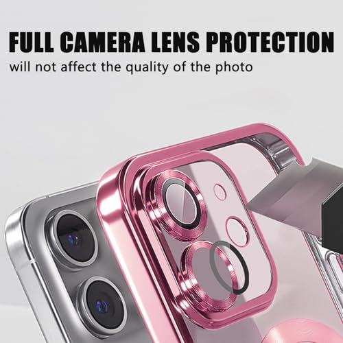 Image of Misscase for iPhone 11 Magnetic Glitter Case Compatible with MagSafe,Full Protection Slim Shockproof Anti-Scratch Case with Camera Lens Protector Logo View Dust-Proof Net for Women Pink