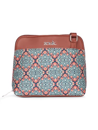 Image of ZOUK Printed Vegan Leather Out Of Office Sling Bag With Adjustable Strap For Women's Girls