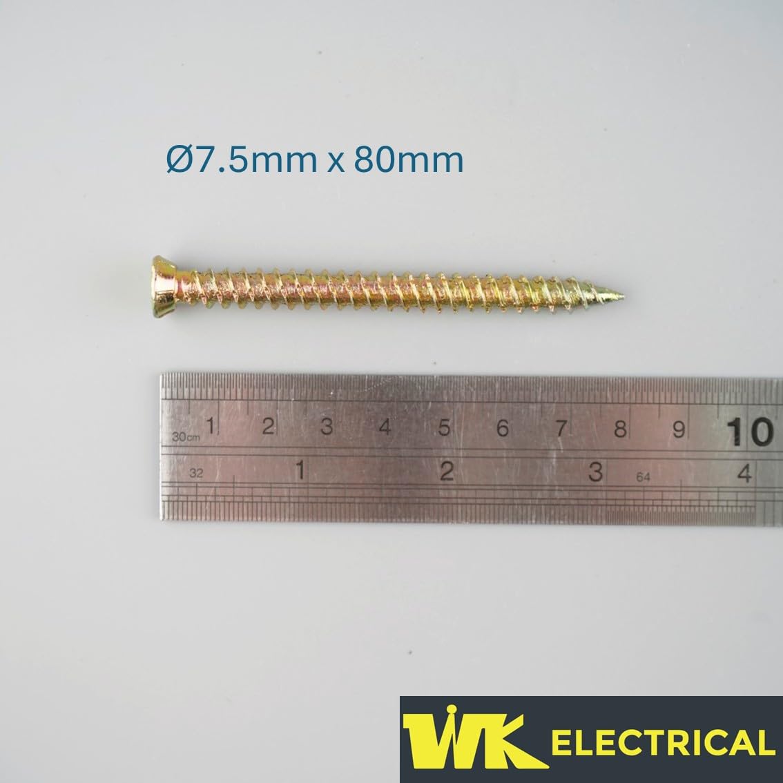WK Electrical, Concrete Screws with Torx Bits, Zinc-Plated Countersunk Masonry Screws for Brick & Concrete - Image 2