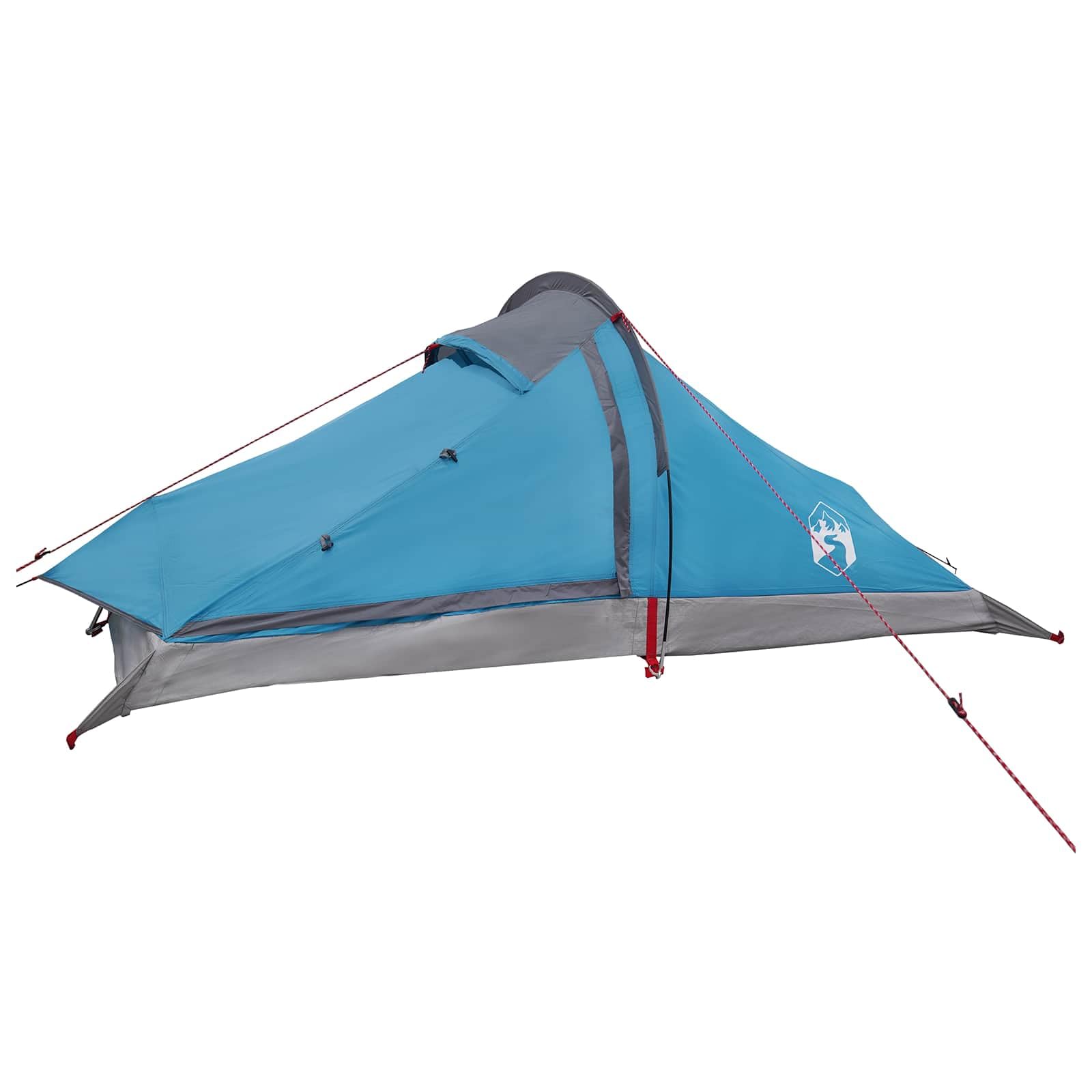 Tienda de trekking azul para 2 personas de poliéster 185T con revestimiento de poliuretano, tienda de campaña ligera para camping, senderismo, exterior y festival, impermeable, resistente al