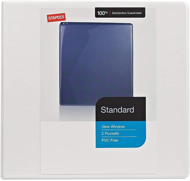 Staples 976179 Standard 5Inch D 3Ring View Binder White