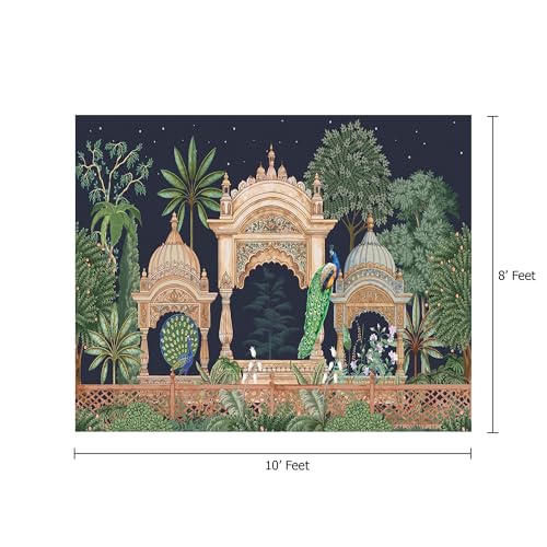 Image of 999STORE Traditional Mughal Garden Dome Indian Wallpaper Ethinic Wallpaper Peacock Wallpaper for Walls Bedroom (Non10X80446)