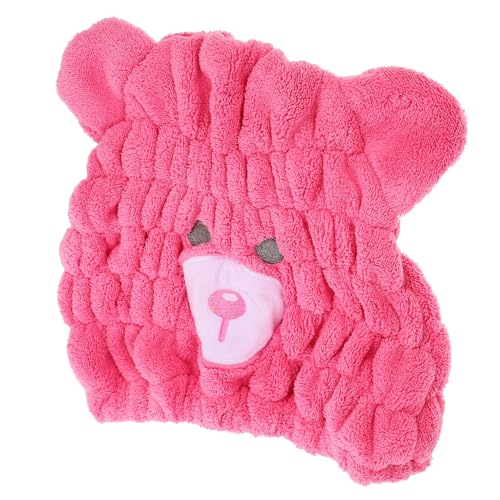 LALADEFIEE Gorro Absorbente para Secar el Cabello Infantil de Coral Superabsorbente Toalla de Secado Rápido para Tamaño Adecuado Color Rosa Fucsia Adecuado para Uso Casa y Viaje