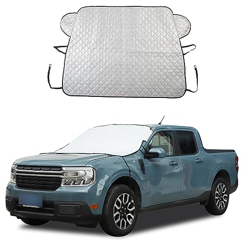 Image of Windshield Snow Cover Fit for Ford Ranger Maverick 2022-2024, Front Windshield Cover for Ice and Snow, Auto Extra Thick Windshield Ice Cover Protects Windshield from Rain, Sun, Frost
