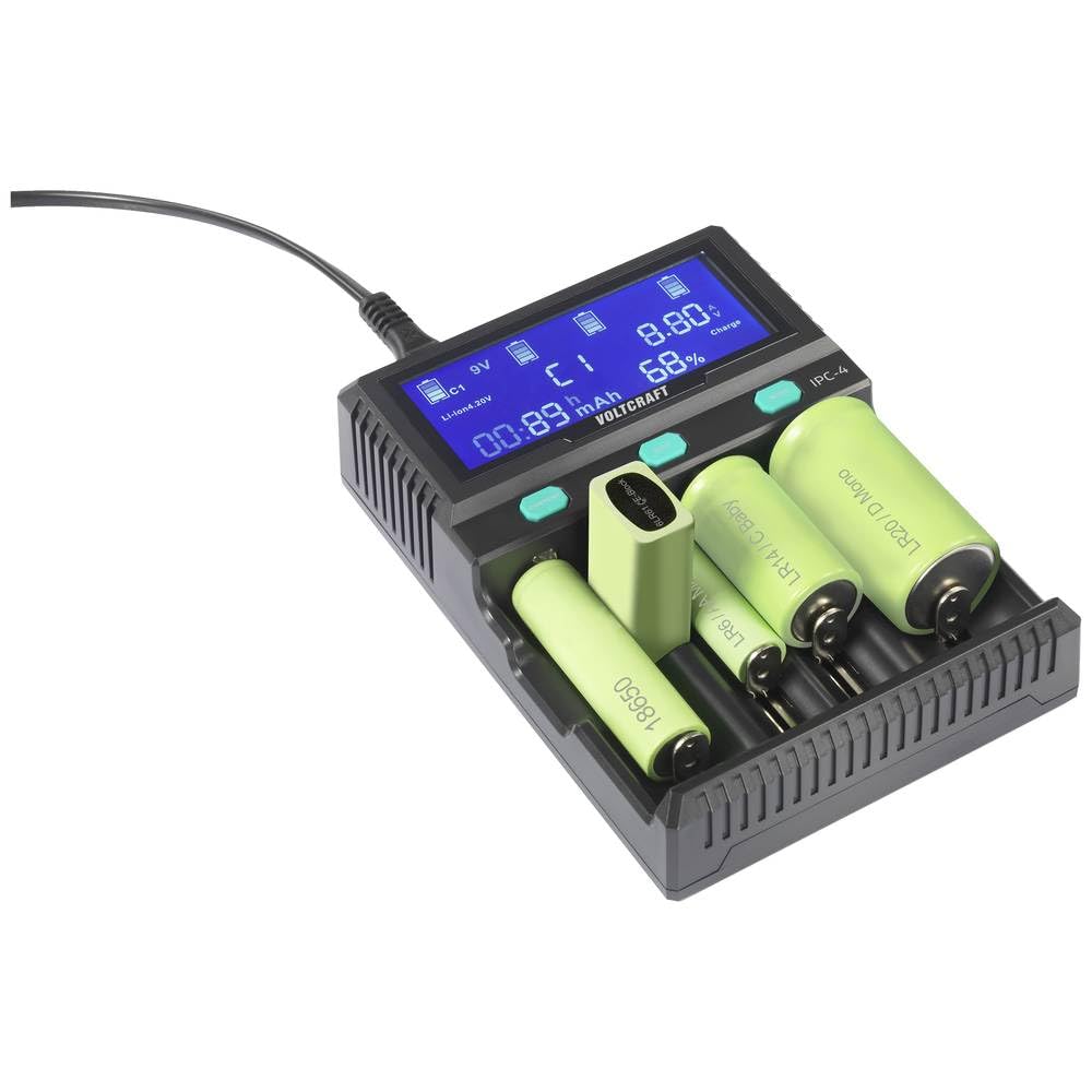 Chargeur de piles rondes Li-ion, LiFePO, NiMH, NiCd, LiFePO4 VOLTCRAFT IPC-4