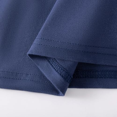 Image of Girls Cotton Long Sleeve Casual Cartoon Appliques Striped Jersey Dresses