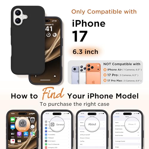 Image of GolbinBox Magnetic for iPhone 17 Case, Silicone Cover, Black