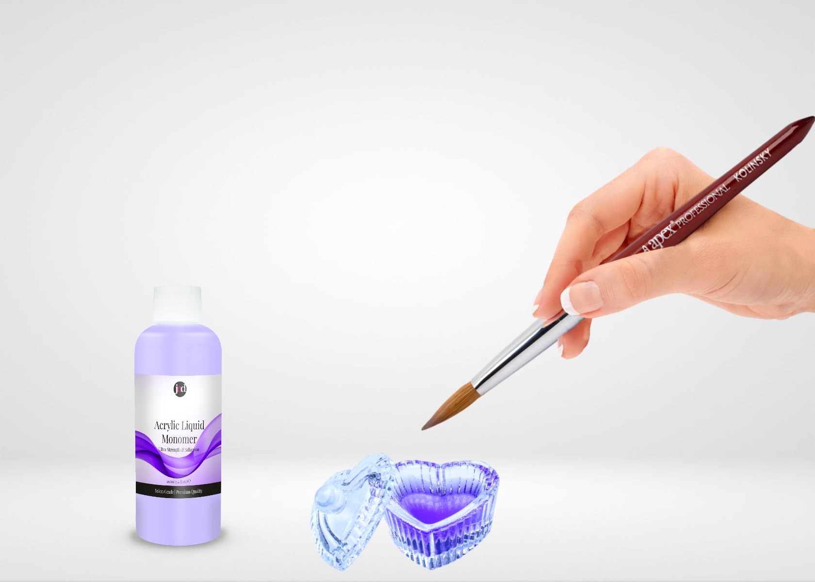 JND - Acrilico liquido monomero professionale, per nail art (100 ml (confezione da 1), Viola)