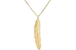 Vintage Long Feather Pendant Necklace with Colar Jewelry Gifts for Women