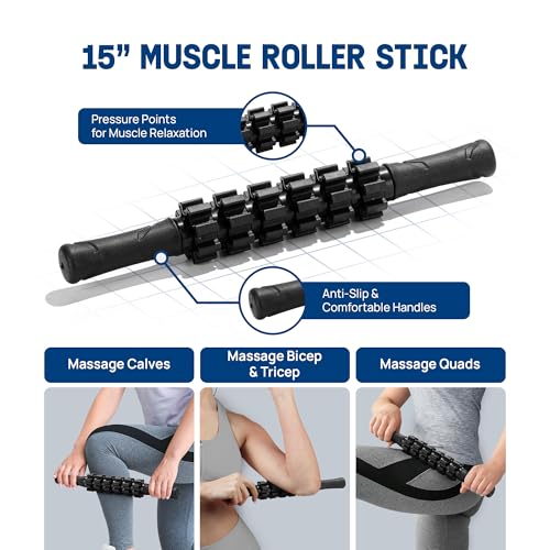 image for Yes4All Foam Muscle Roller Set, 7-in-1 High-Density Set of Back Roller