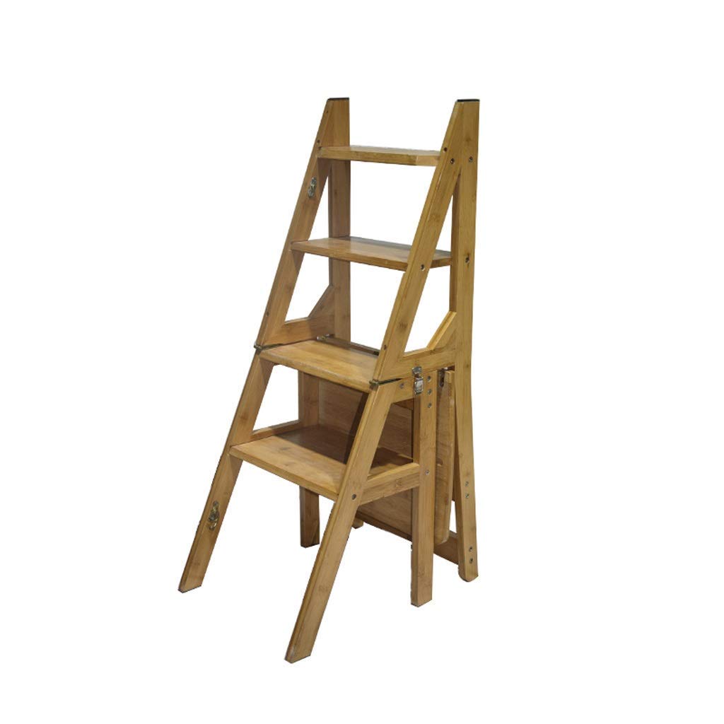 Buy Wooden Folding Step Stool Portable Ladder Chair Stool Multifunction Stepladder/Stairway