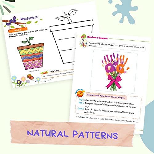 Image of Woodsnipe Coloring book + Art Craft Books for Preschool & Kindergarten Ages 2 to 3 Years | Learn Coloring patterns, Shapes, Paper Art with Daily Objects