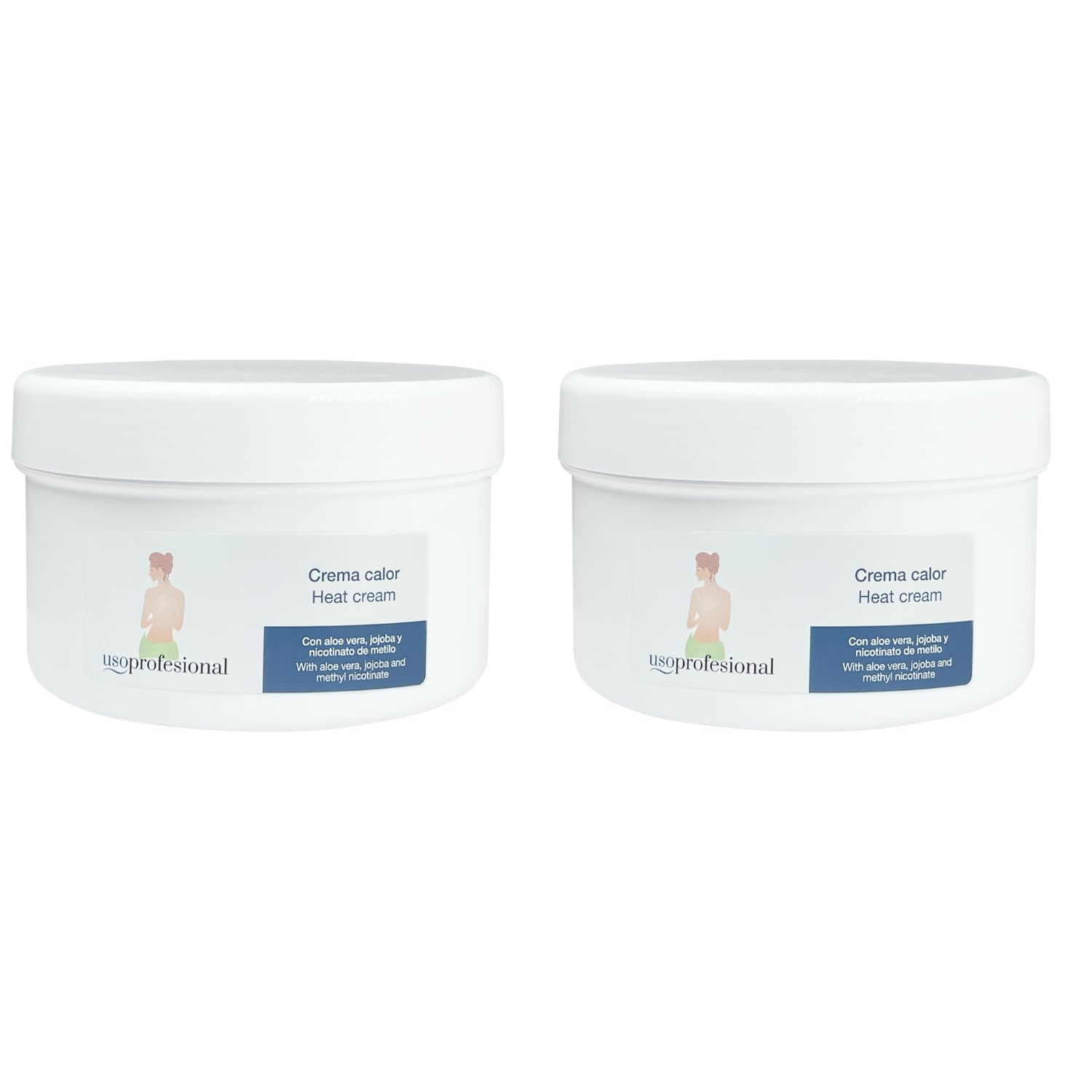Crema Efecto Calor con Aloe Vera, Jojoba y Nicotinato de Metilo 2 x 500 ml