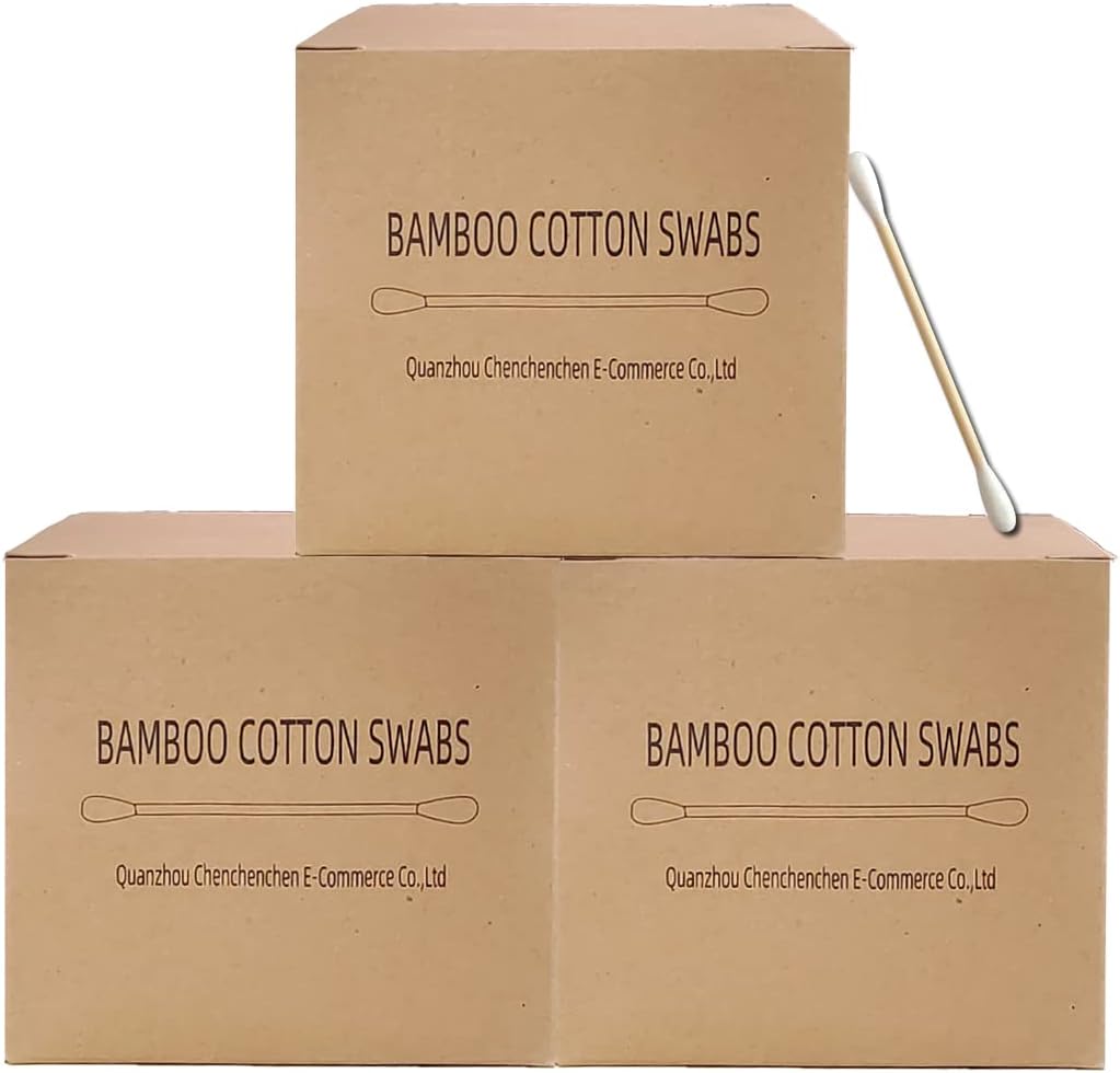 Quanzhou Chenchenchen E-Commerce Co.,Ltd(7.6cm 1200pcs) - 1200pcs Wooden Cotton Swabs/Organic Eco Friendly Biodegradable Cotton Buds