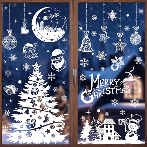 Fensterbilder Weihnachten Selbstklebend, 202 Stk Weihnachtsdeko Innen...