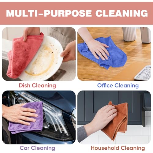 TEAWOO 10 Colors Microfiber Cloths
