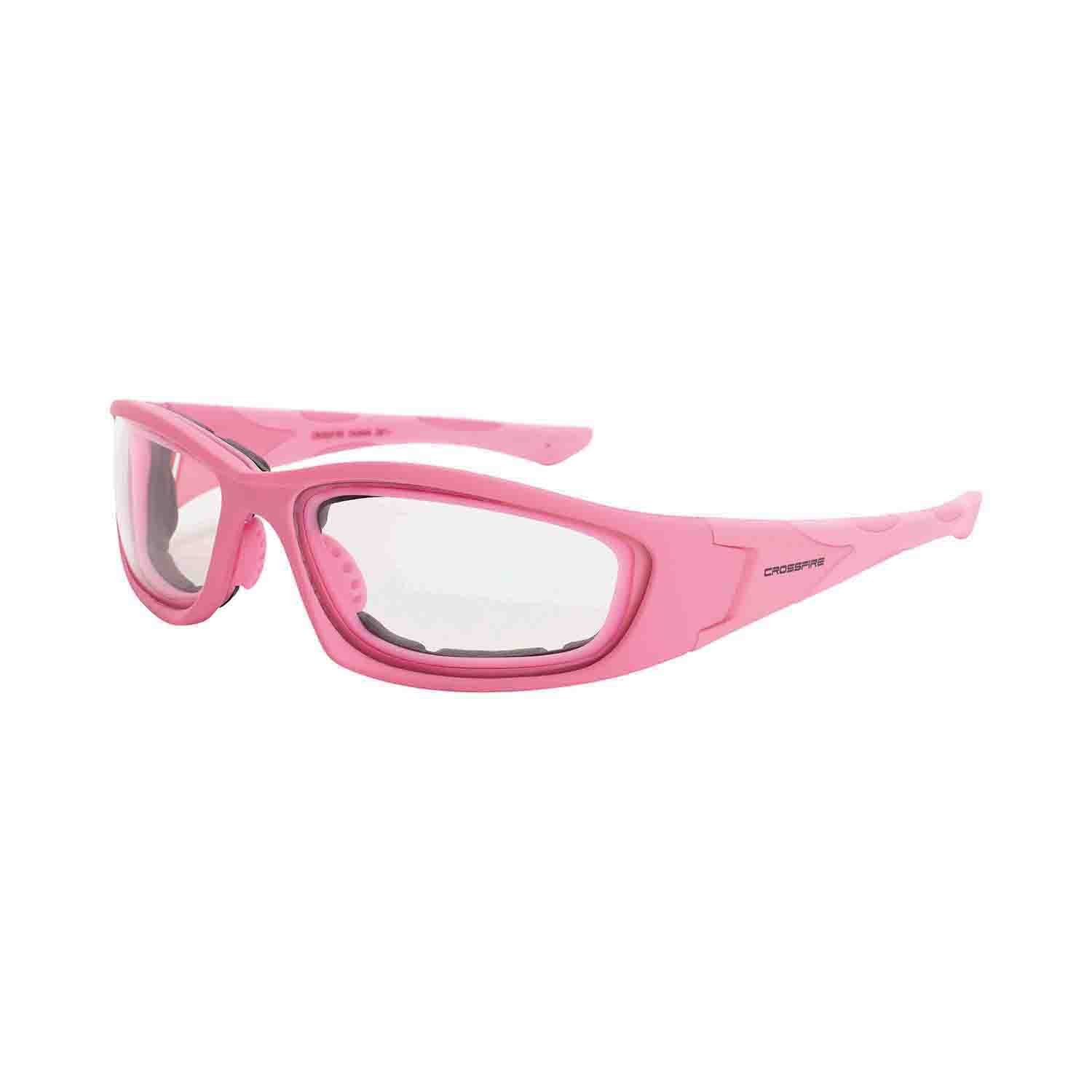 Crossfire Garrison Safety Glass, Pink Frame, Clear Lens