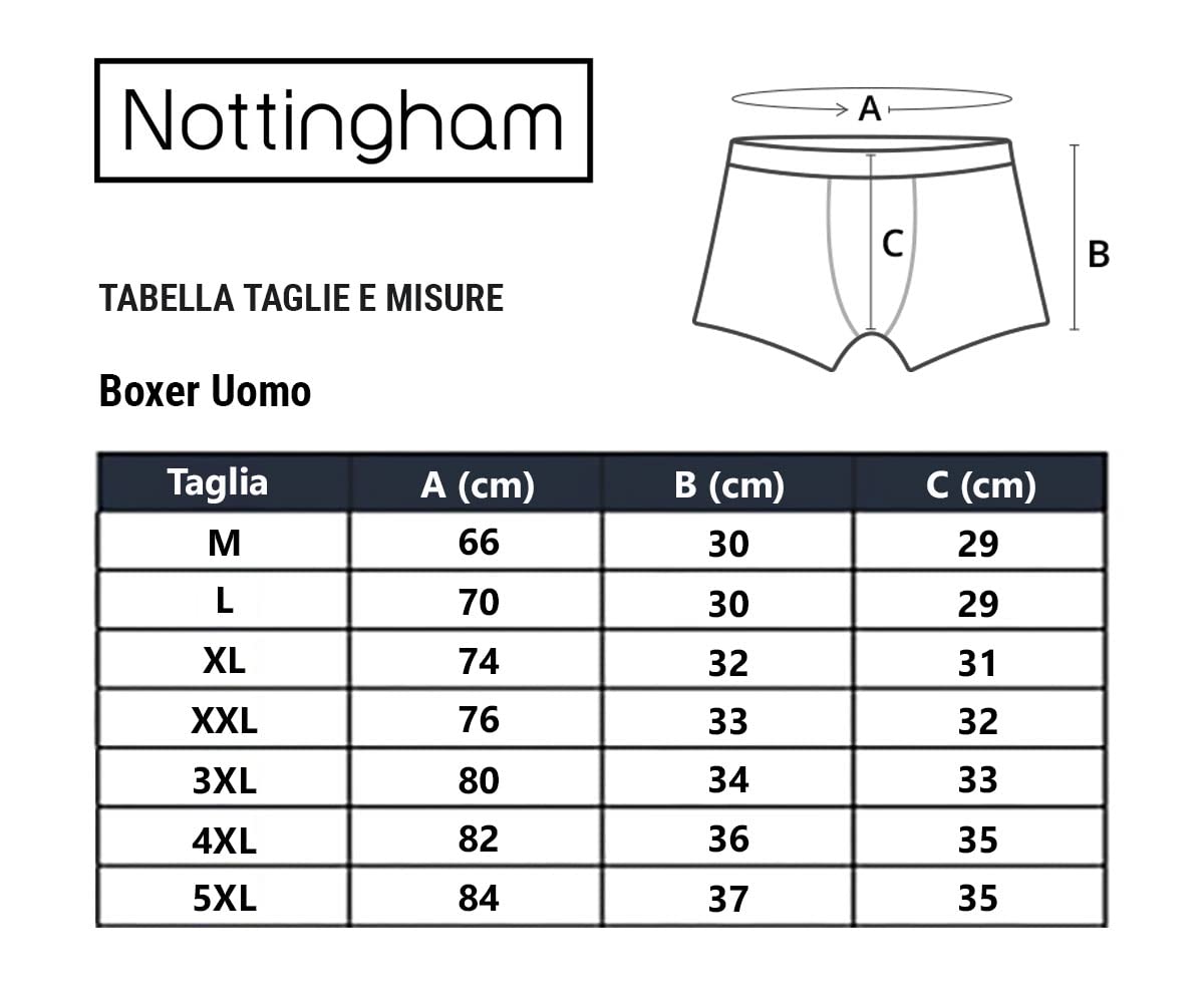 Nottingham 3 Boxer da Uomo in 100% Cotone Filo di Scozia