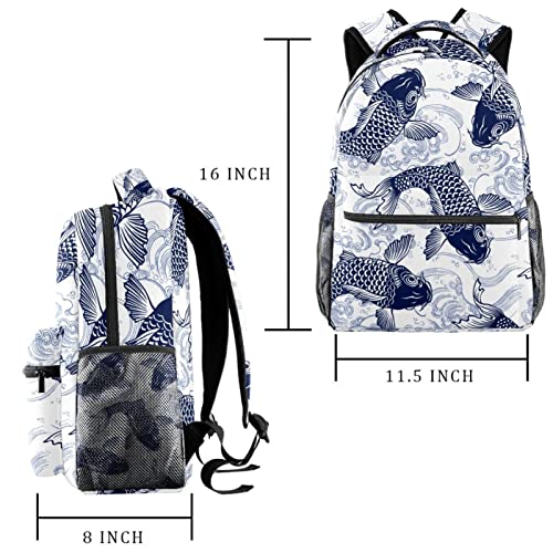 Sac à dos de voyage carpe vintage rétro pour campus et loisirs