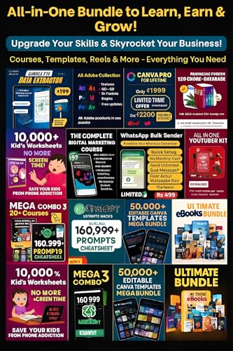 ₹50,000+ Value Bundle – Premium Digital Tools, AI Prompts, Courses & Templates in One Mega Pack : Earn Smart in 2025 – Online Business Toolkit