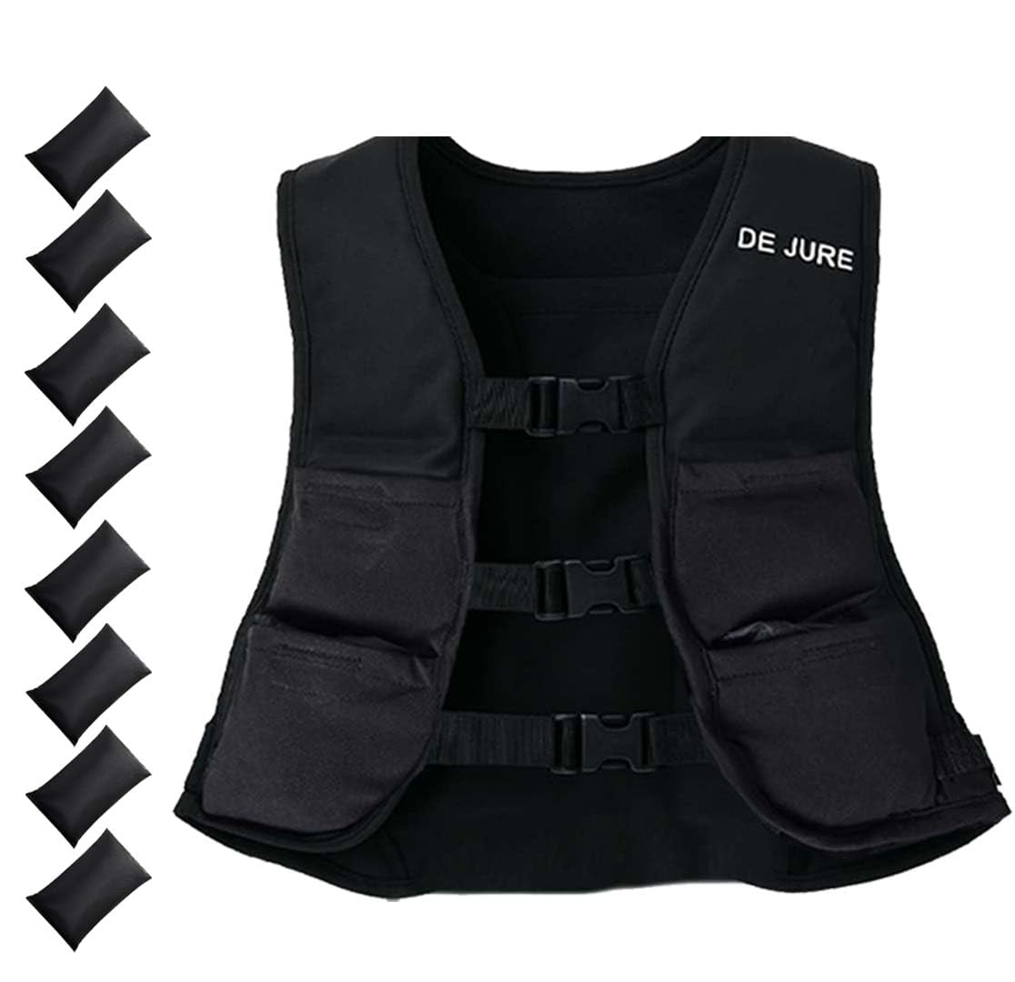 De Jure Fitness Durable Body Weighted Vest for Men & Women, Gym Equipment, Fitness Jacket Workout Equipment (Black, 5 Kg)