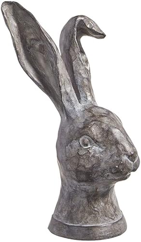 RAZ Imports Figura decorativa de resina de busto de conejo gris envejecido de 10.75 x 5 pulgadas