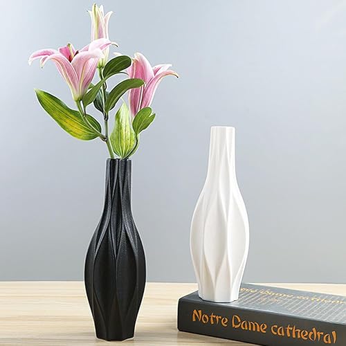 Miniatura 4 de Jarrones de cerámica Jarrón decorativo simple para el hogar, oficina, sala de estar, boda, fiesta, comedor, decoración de mesa, tamaño negro