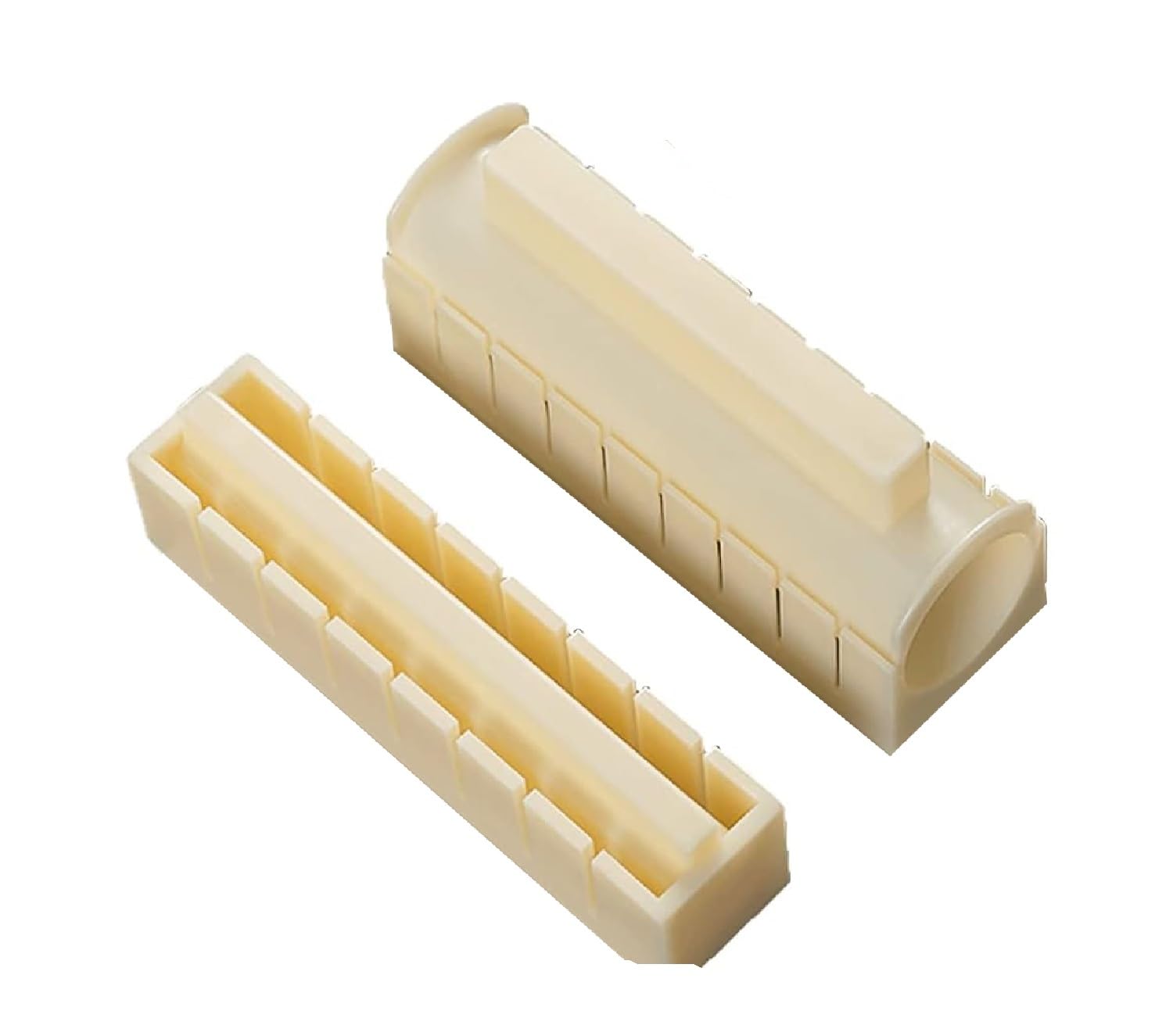 Stoiqe Sushi Making Kit- Heart Sushi Plastic Sushi Maker Tool With Heart Shapes Of Sushi Rice Roll Mold Shapes Fork Spatula Diy Home Sushi Tools- Off-White (Round Mold) - 7 Cm