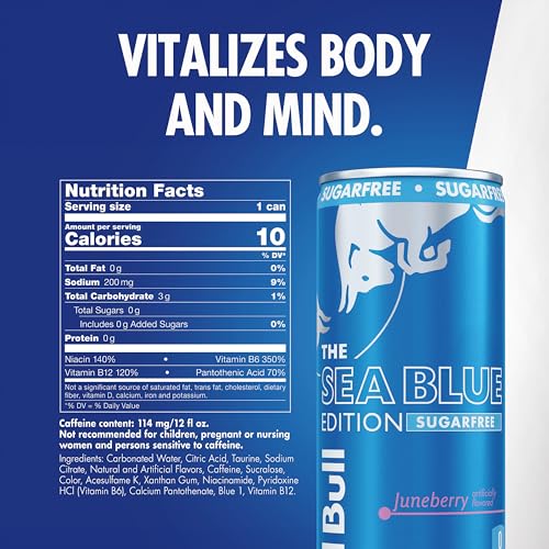 Image of Red Bull Sugarfree Energy Drink, Juneberry, Sea Blue Edition