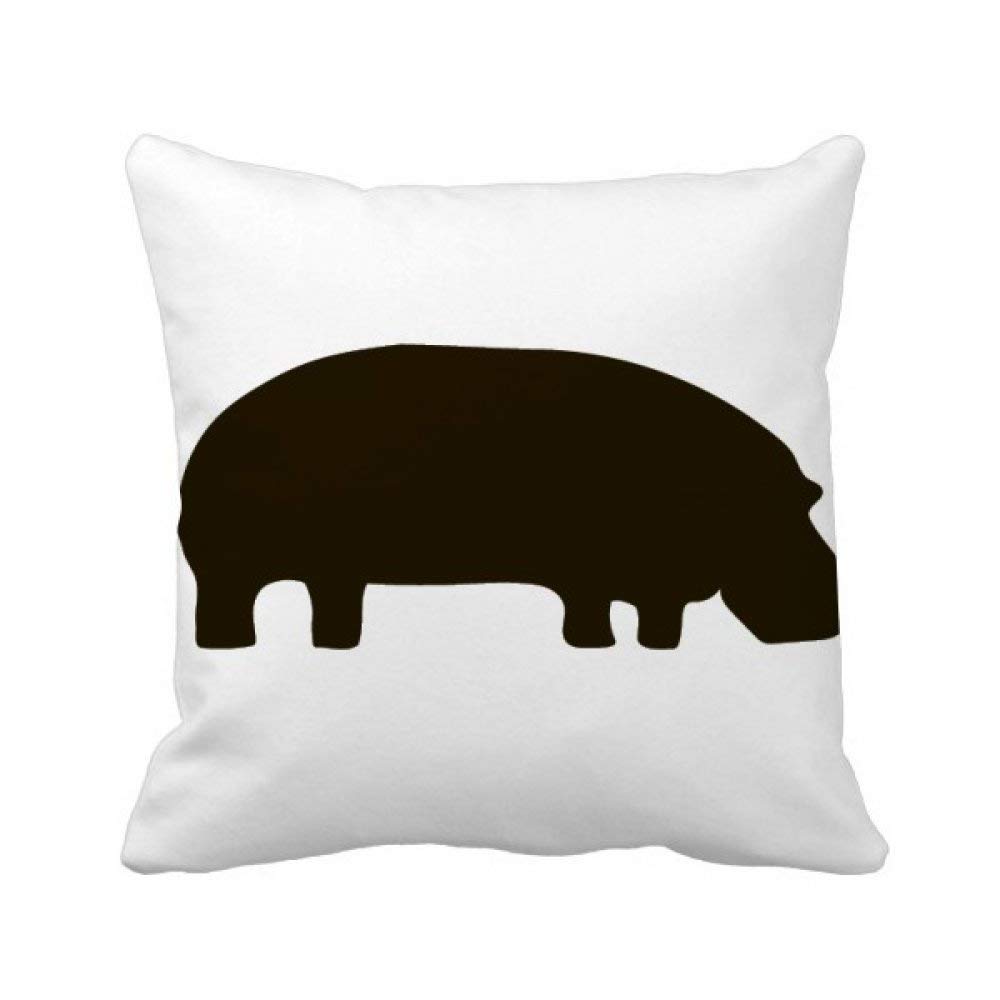 Housse de coussin hippopotame noir deco scandinave taie oreiller salon