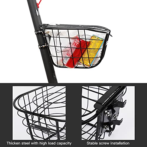 Doorslay E-Bike Basket Scooter Front Basket Holder Rust-Resistant Steel Bicycle Basket Cycling Front Basket Replacement, Circumference 4.7/6.3 Inch #TOP3