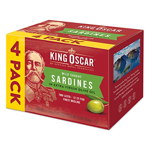 King Oscar Brisling Sardines in Extra Virgin Olive Oil, 3.75Ounce Cans