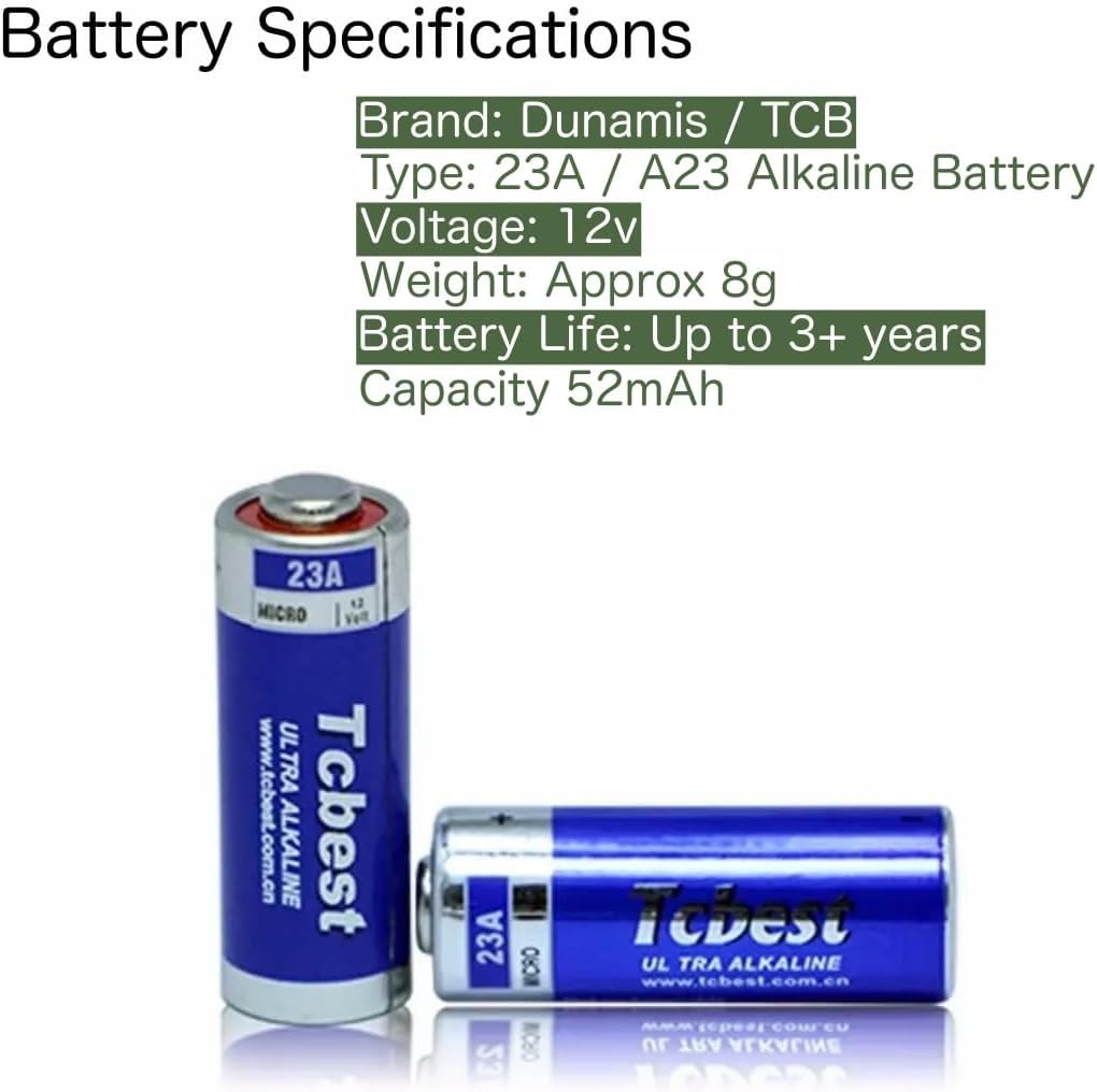 10 X Dunamis 23A A23 12 Volt Speciality Alkaline Battery AKA MN21 LRV08 - For Use In Remote Controls, Wireless Doorbells, Security Systems Etc (10